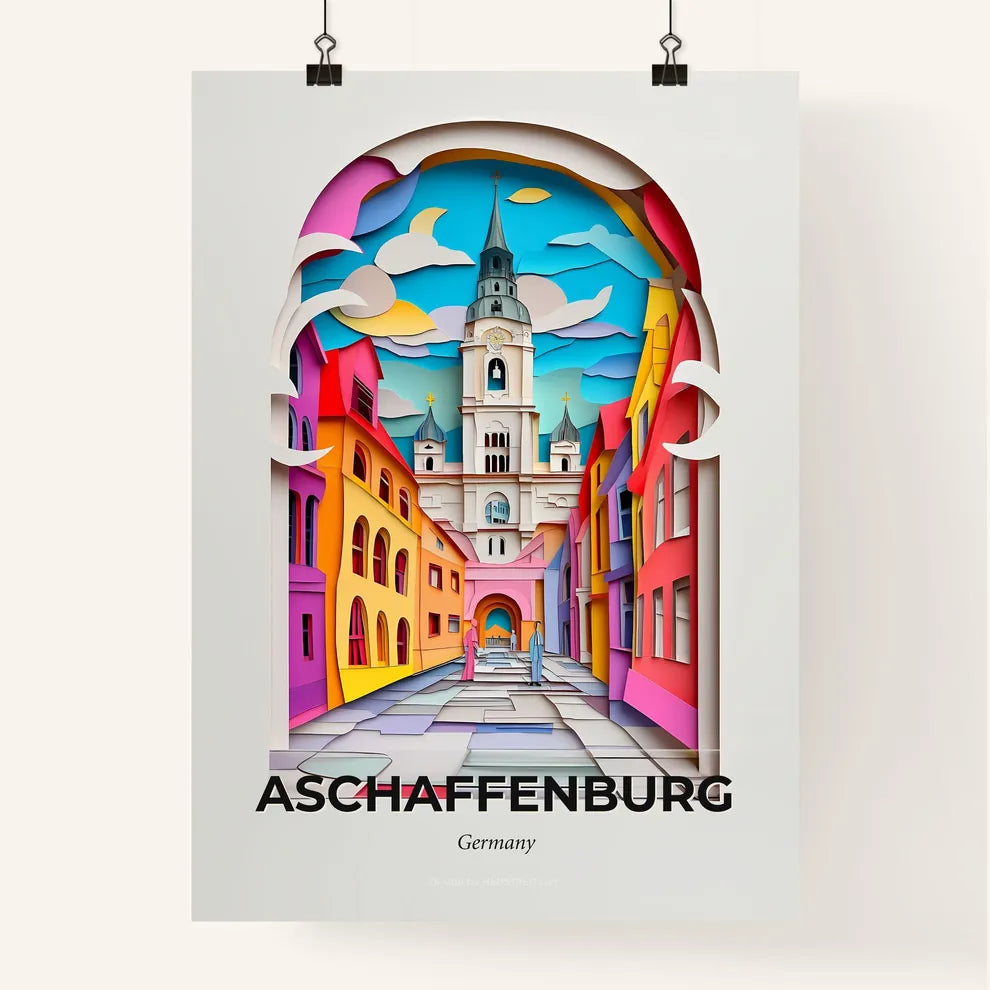 Vivid Aschaffenburg, Germany, Colorful Poster