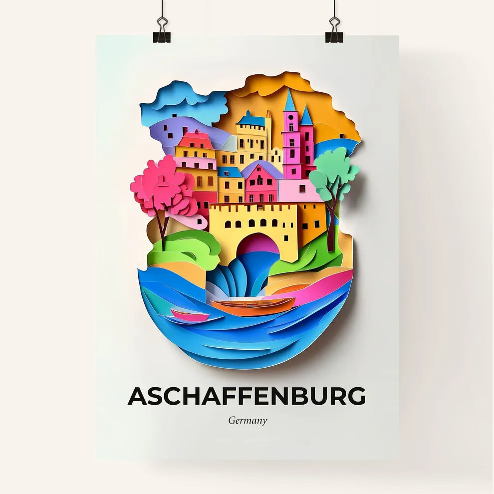 Vivid Aschaffenburg, Germany, Colorful Poster