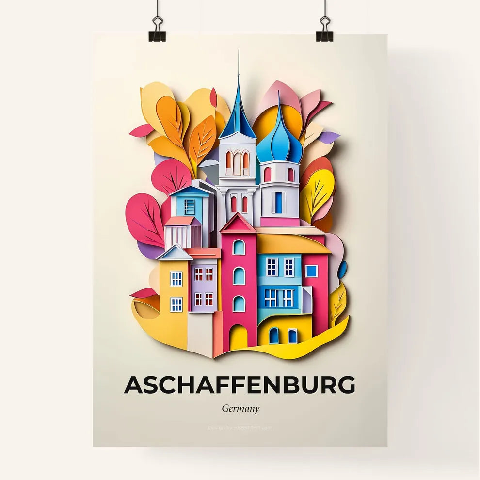 Vivid Aschaffenburg, Germany, Colorful Poster