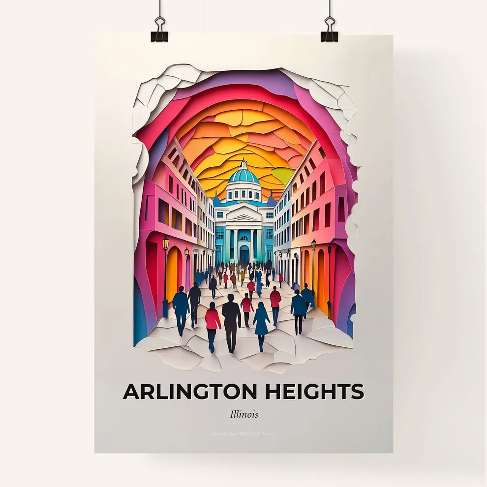 Vivid Arlington Heights, Illinois, Colorful Poster