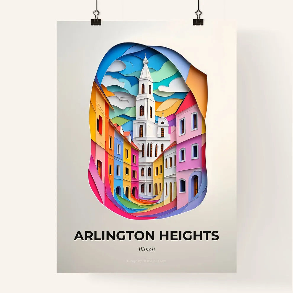 Vivid Arlington Heights, Illinois, Colorful Poster
