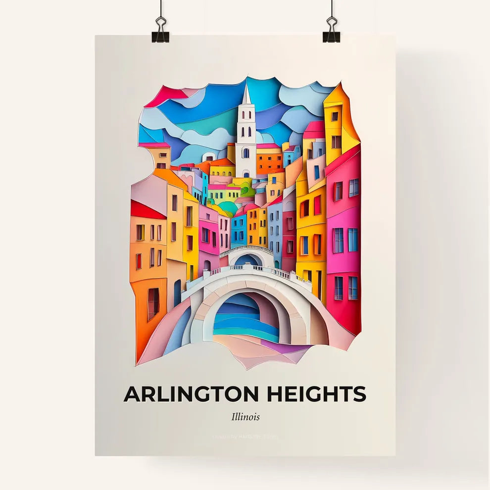 Vivid Arlington Heights, Illinois, Colorful Poster