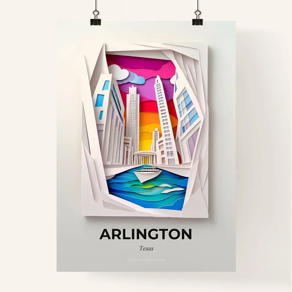 Vivid Arlington, Texas, Colorful Poster