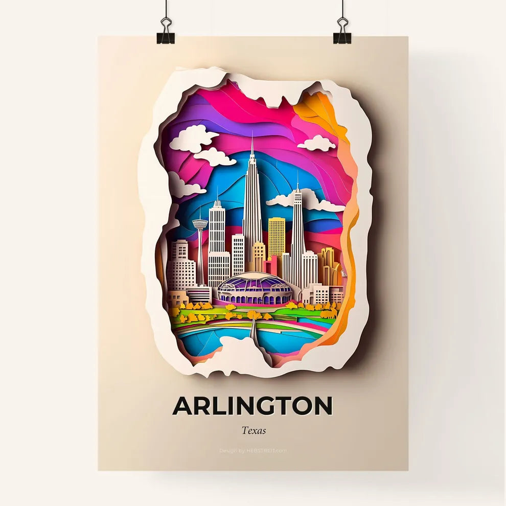 Vivid Arlington, Texas, Colorful Poster