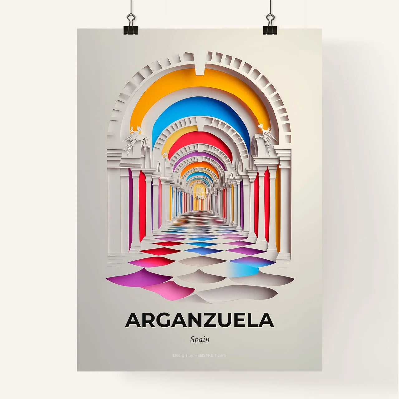 Vivid Arganzuela, Spain, Colorful Poster