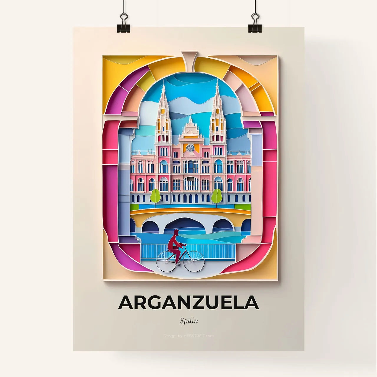 Vivid Arganzuela, Spain, Colorful Poster