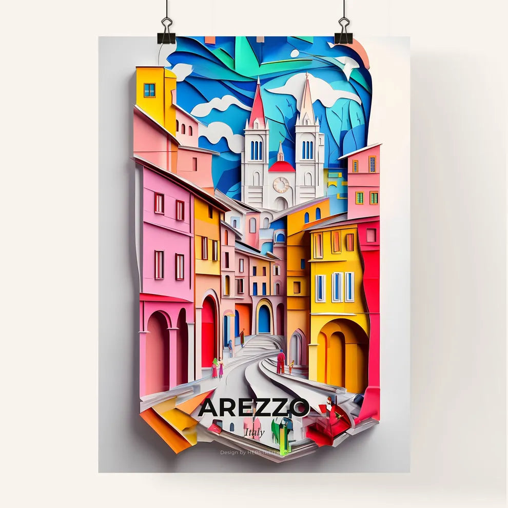 Vivid Arezzo, Italy, Colorful Poster