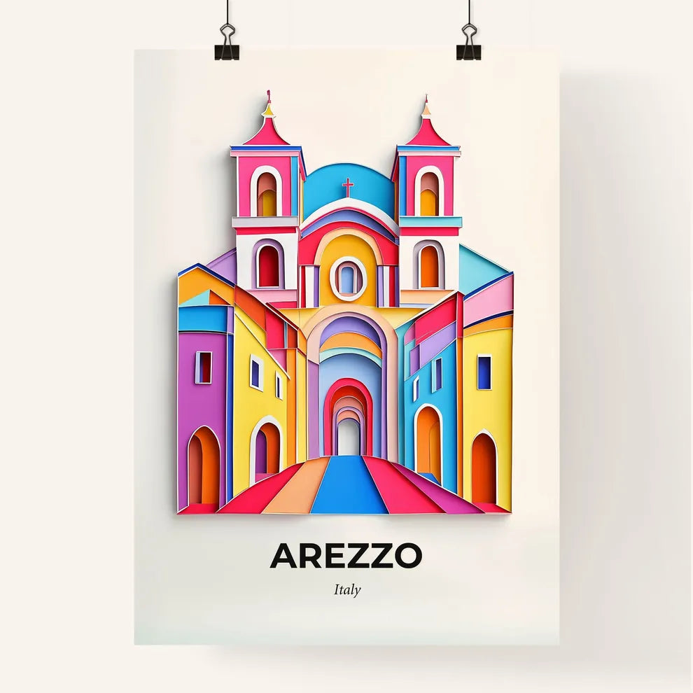 Vivid Arezzo, Italy, Colorful Poster