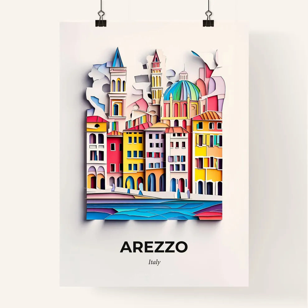 Vivid Arezzo, Italy, Colorful Poster