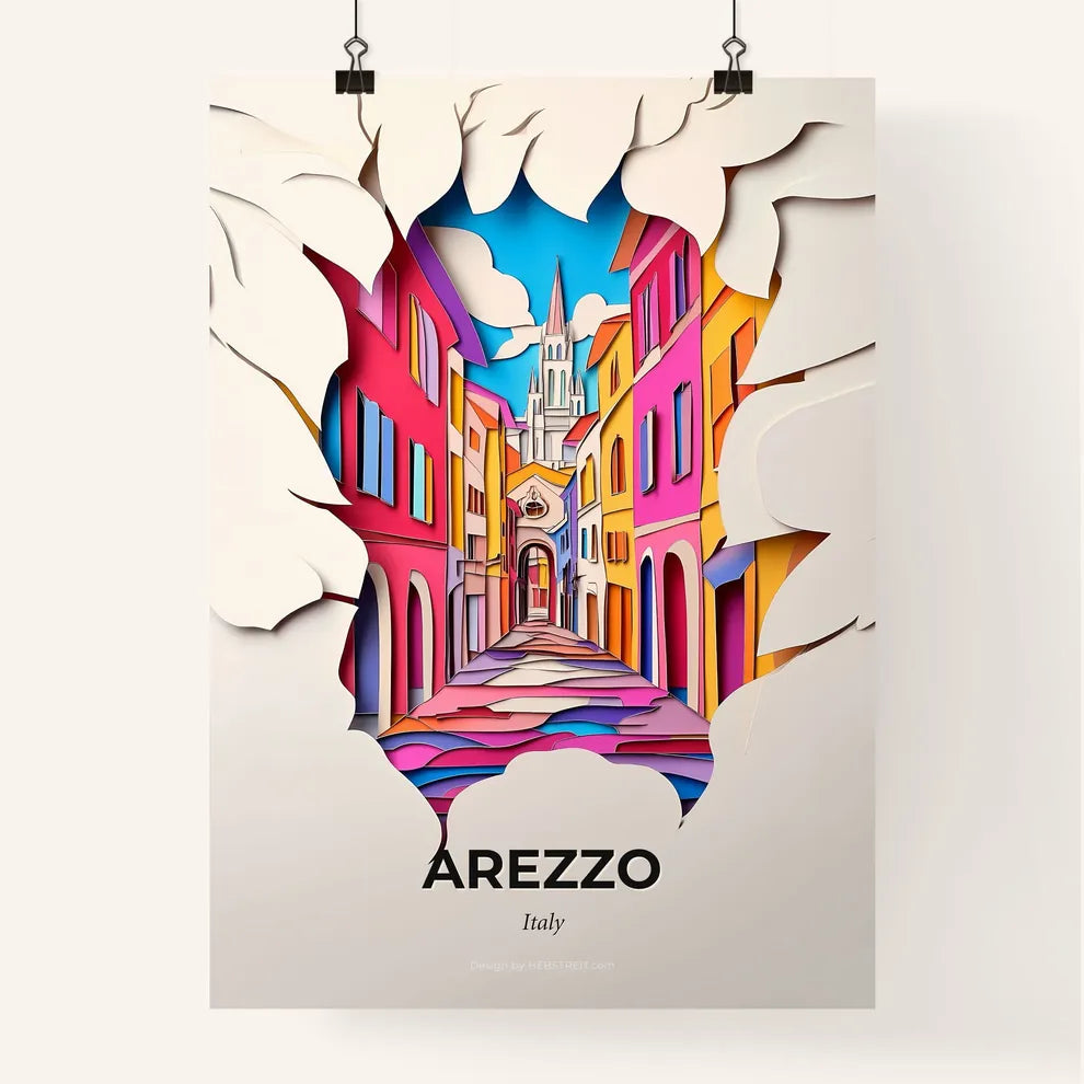 Vivid Arezzo, Italy, Colorful Poster