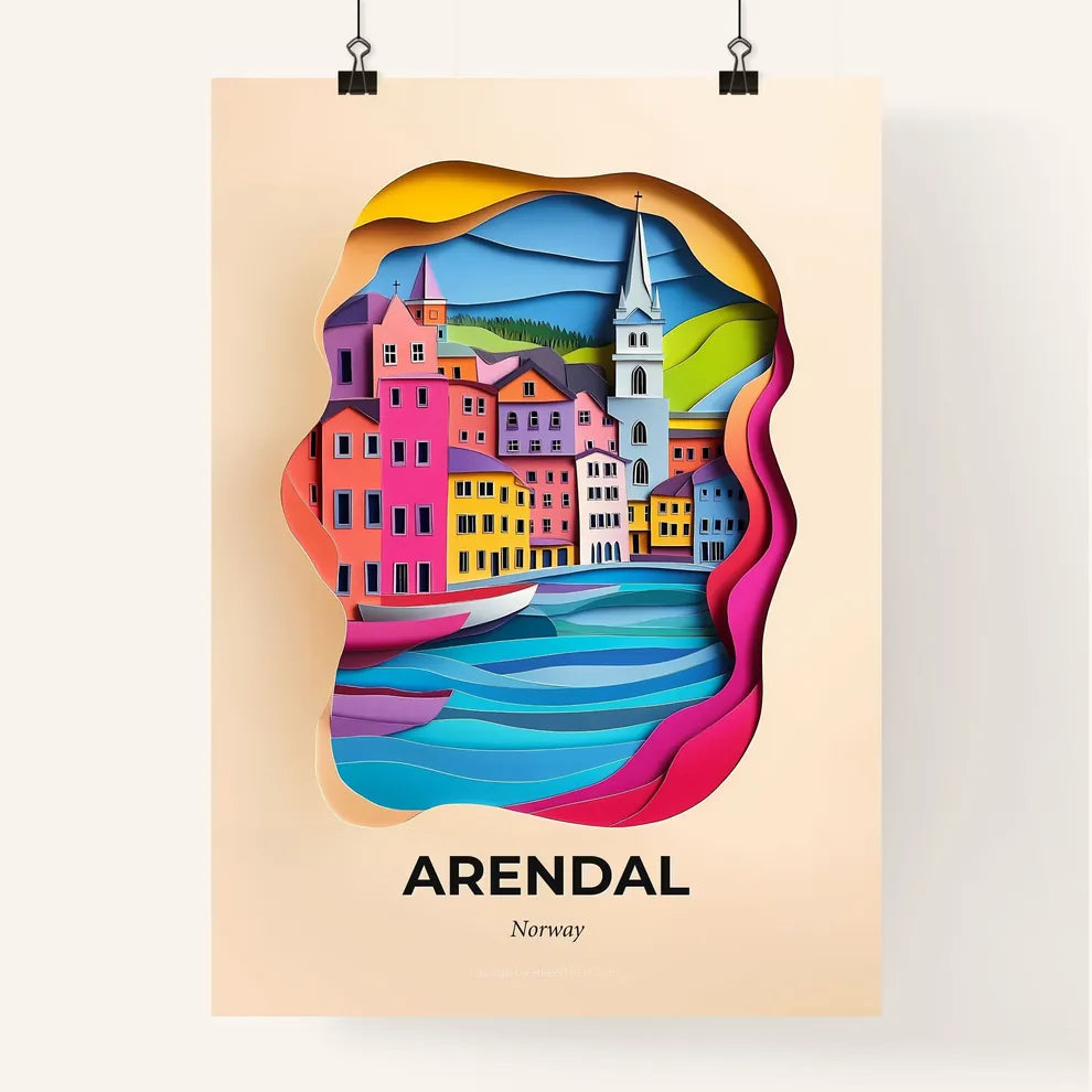 Vivid Arendal, Norway, Colorful Poster