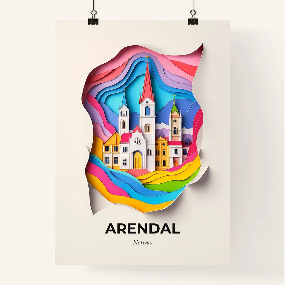 Vivid Arendal, Norway, Colorful Poster