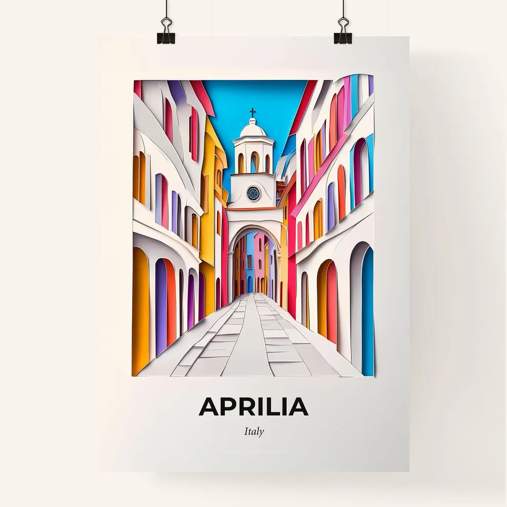 Vivid Aprilia, Italy, Colorful Poster