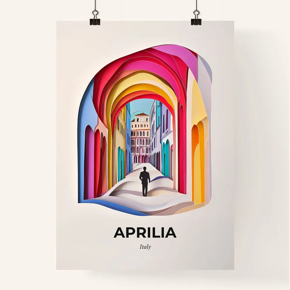 Vivid Aprilia, Italy, Colorful Poster