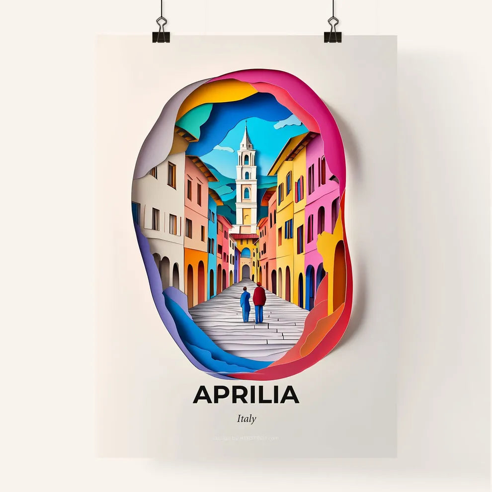 Vivid Aprilia, Italy, Colorful Poster