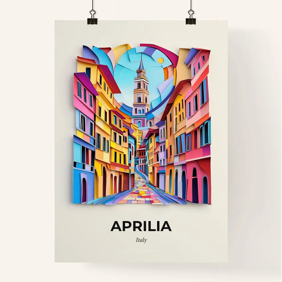 Vivid Aprilia, Italy, Colorful Poster
