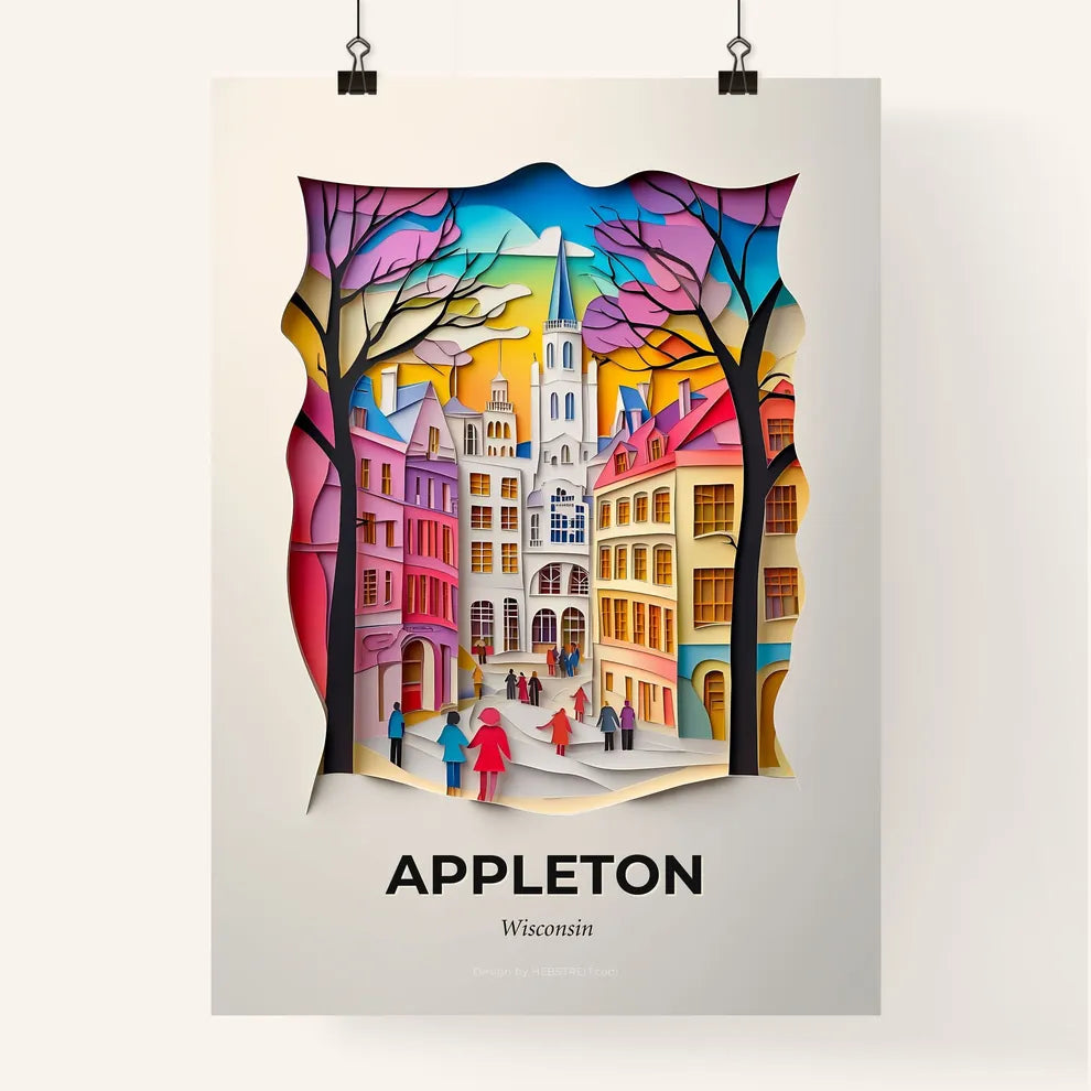 Vivid Appleton, Wisconsin, Colorful Poster
