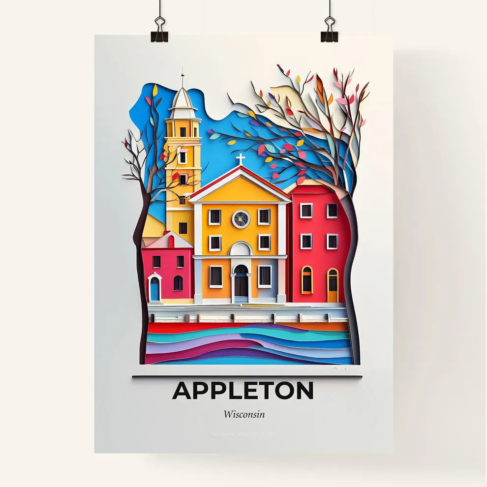 Vivid Appleton, Wisconsin, Colorful Poster