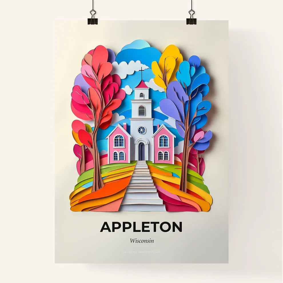Vivid Appleton, Wisconsin, Colorful Poster