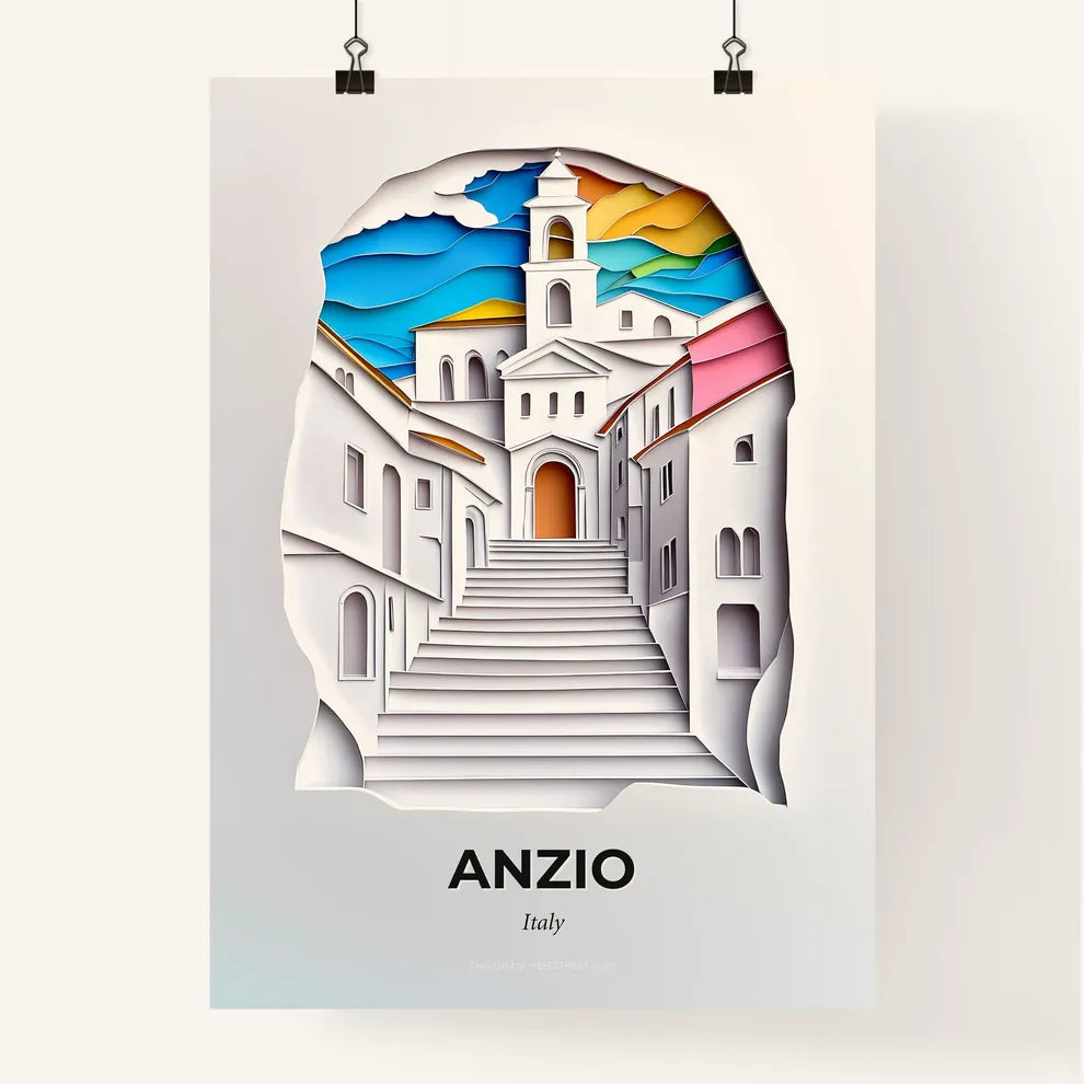Vivid Anzio, Italy, Colorful Poster