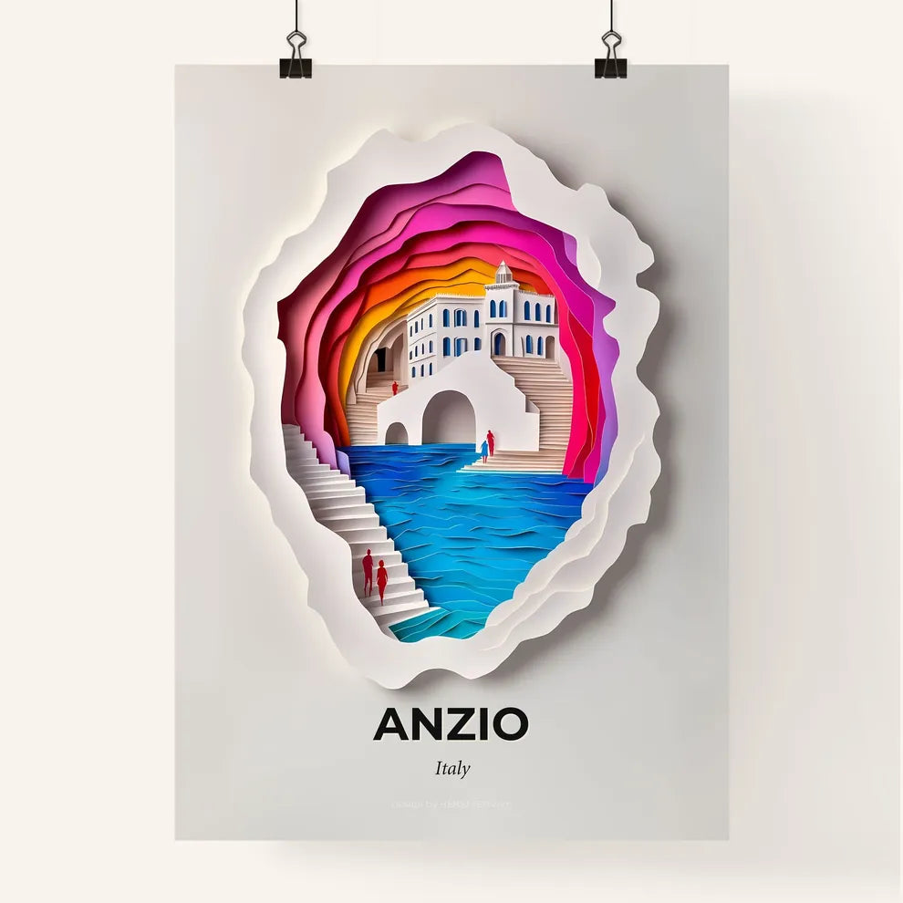 Vivid Anzio, Italy, Colorful Poster
