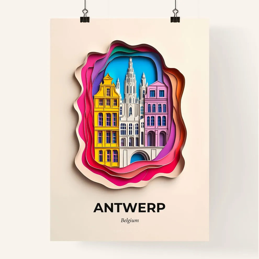Vivid Antwerp , Belgium, Colorful Poster