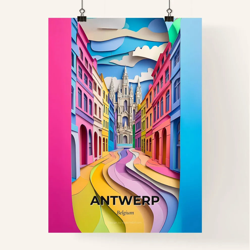 Vivid Antwerp , Belgium, Colorful Poster