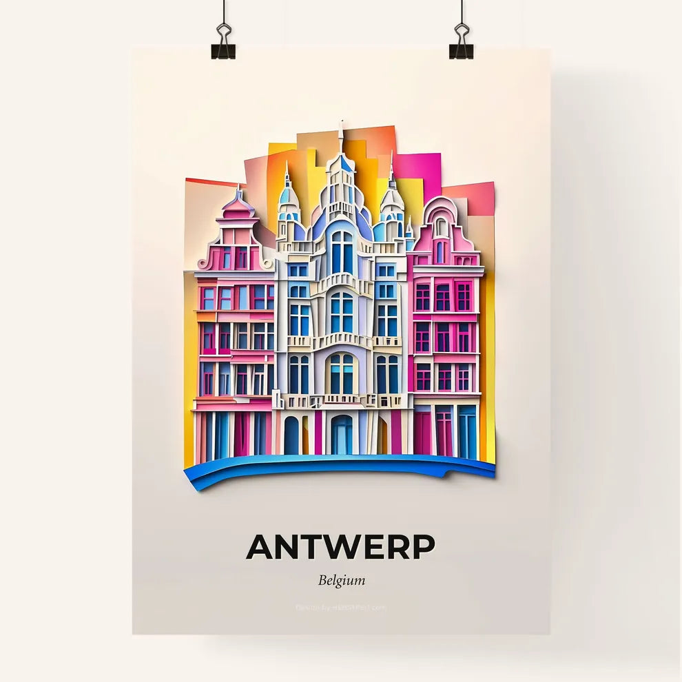 Vivid Antwerp , Belgium, Colorful Poster