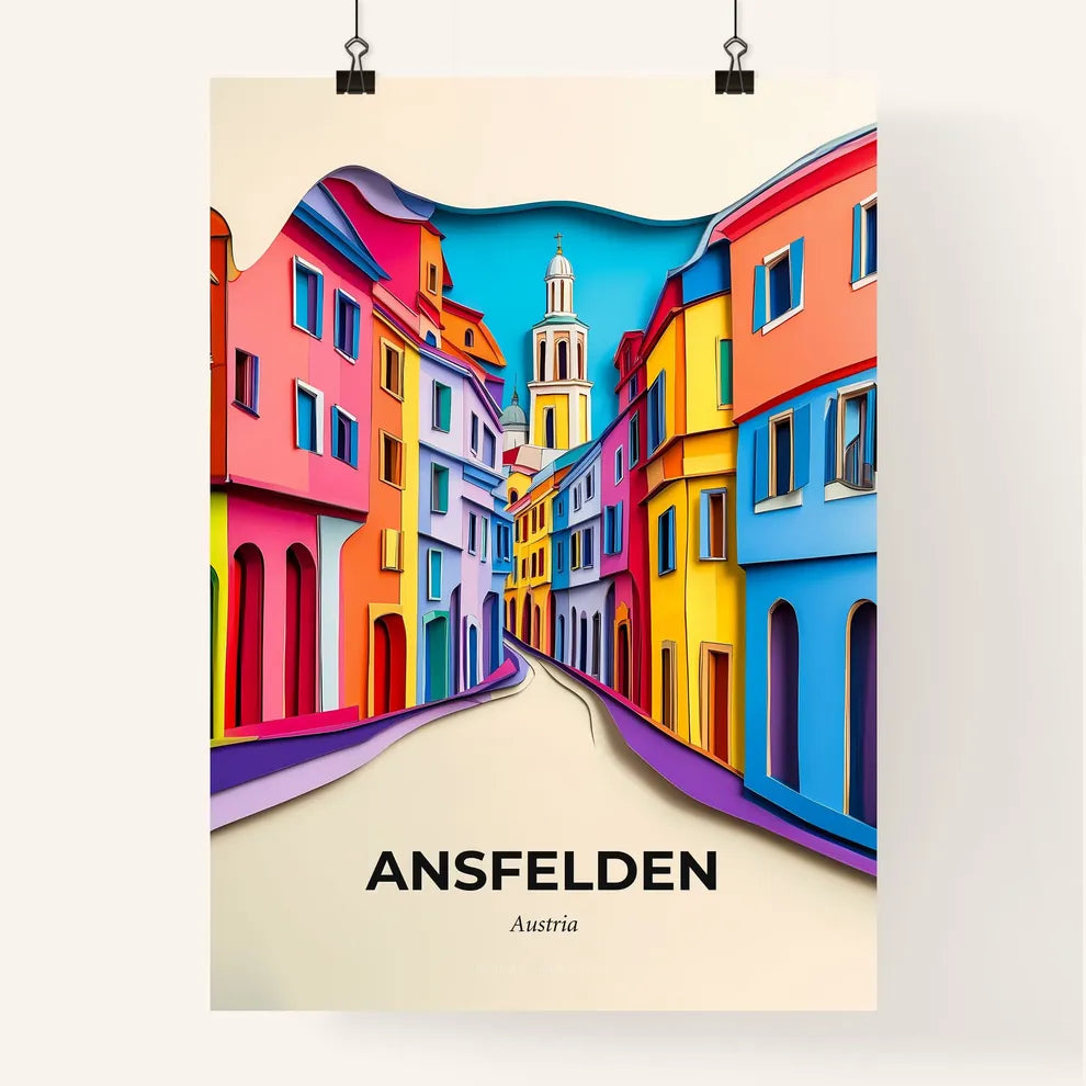 Vivid Ansfelden, Austria, Colorful Poster