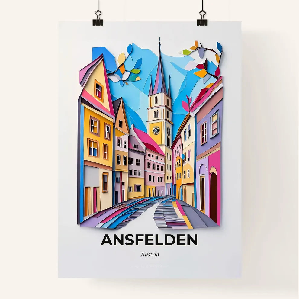 Vivid Ansfelden, Austria, Colorful Poster
