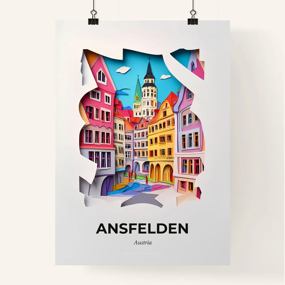 Vivid Ansfelden, Austria, Colorful Poster
