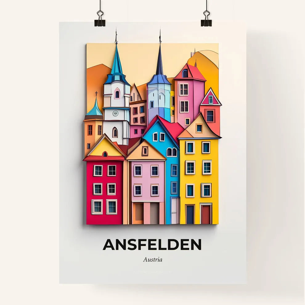 Vivid Ansfelden, Austria, Colorful Poster