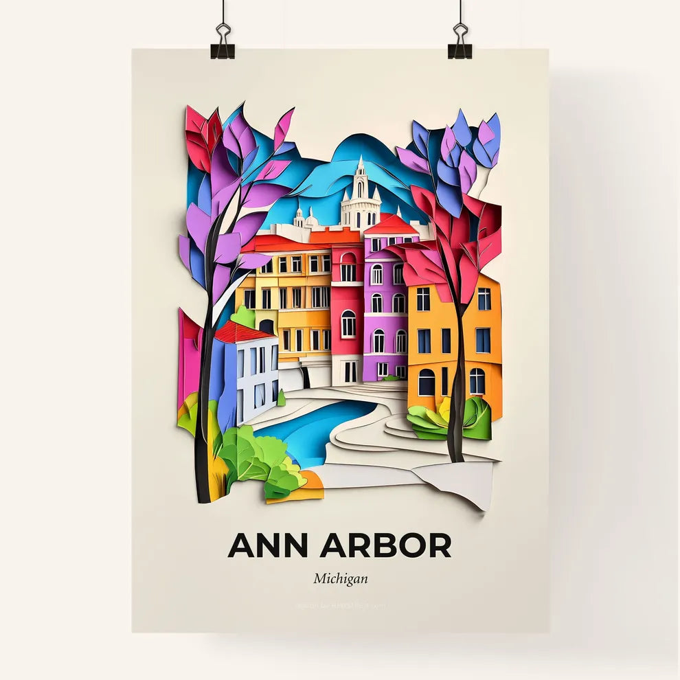 Vivid Ann Arbor, Michigan, Colorful Poster