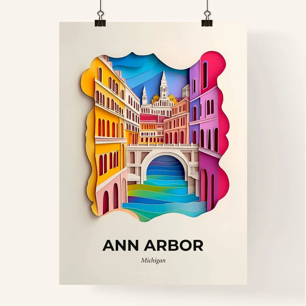 Vivid Ann Arbor, Michigan, Colorful Poster