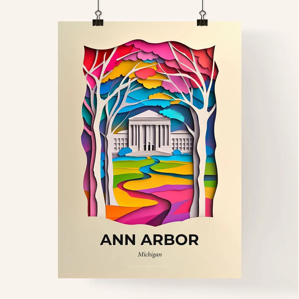 Vivid Ann Arbor, Michigan, Colorful Poster