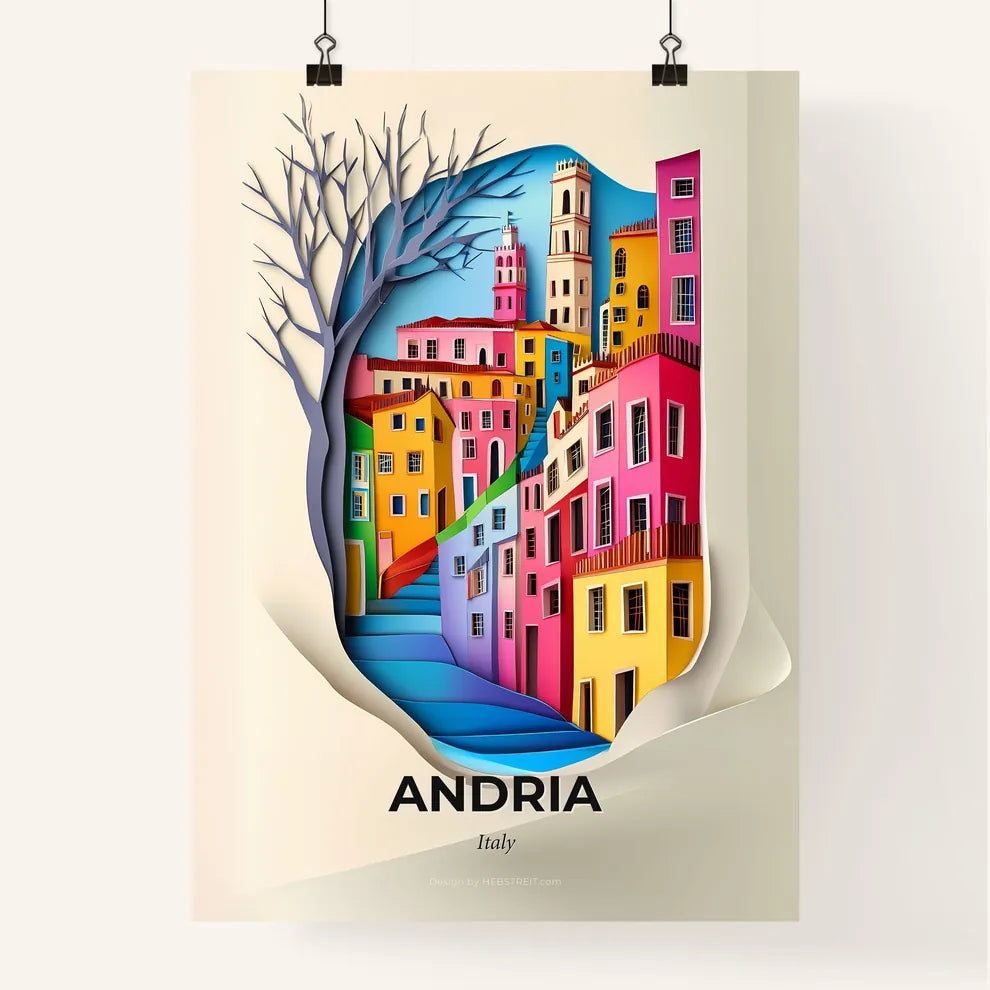 Vivid Andria, Italy, Colorful Poster