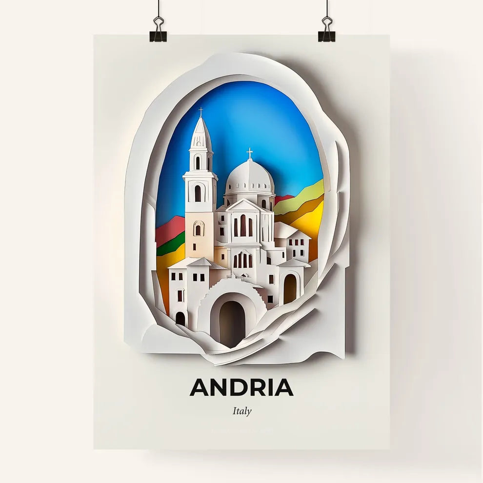 Vivid Andria, Italy, Colorful Poster
