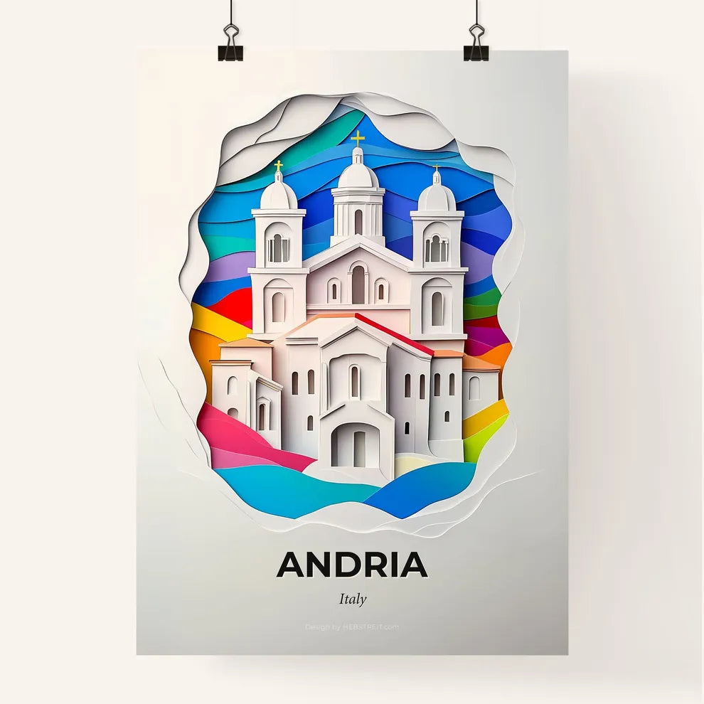 Vivid Andria, Italy, Colorful Poster