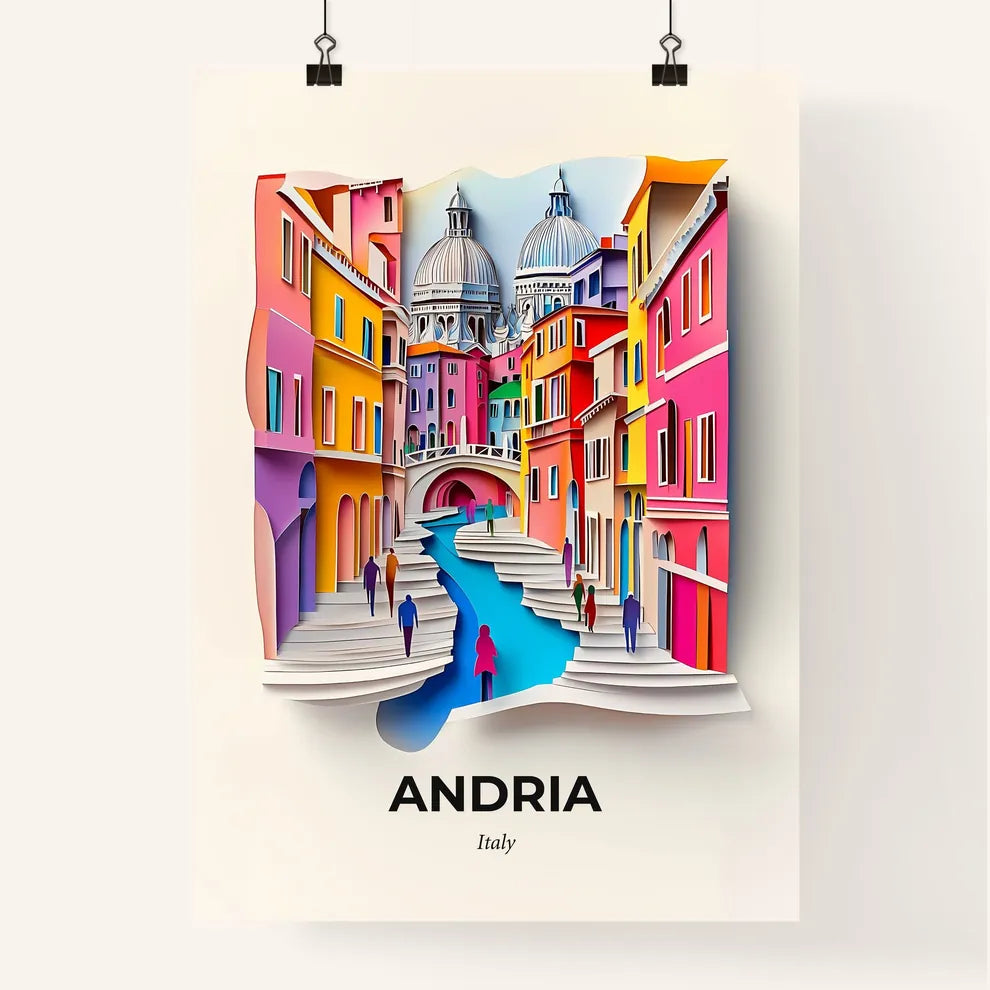 Vivid Andria, Italy, Colorful Poster