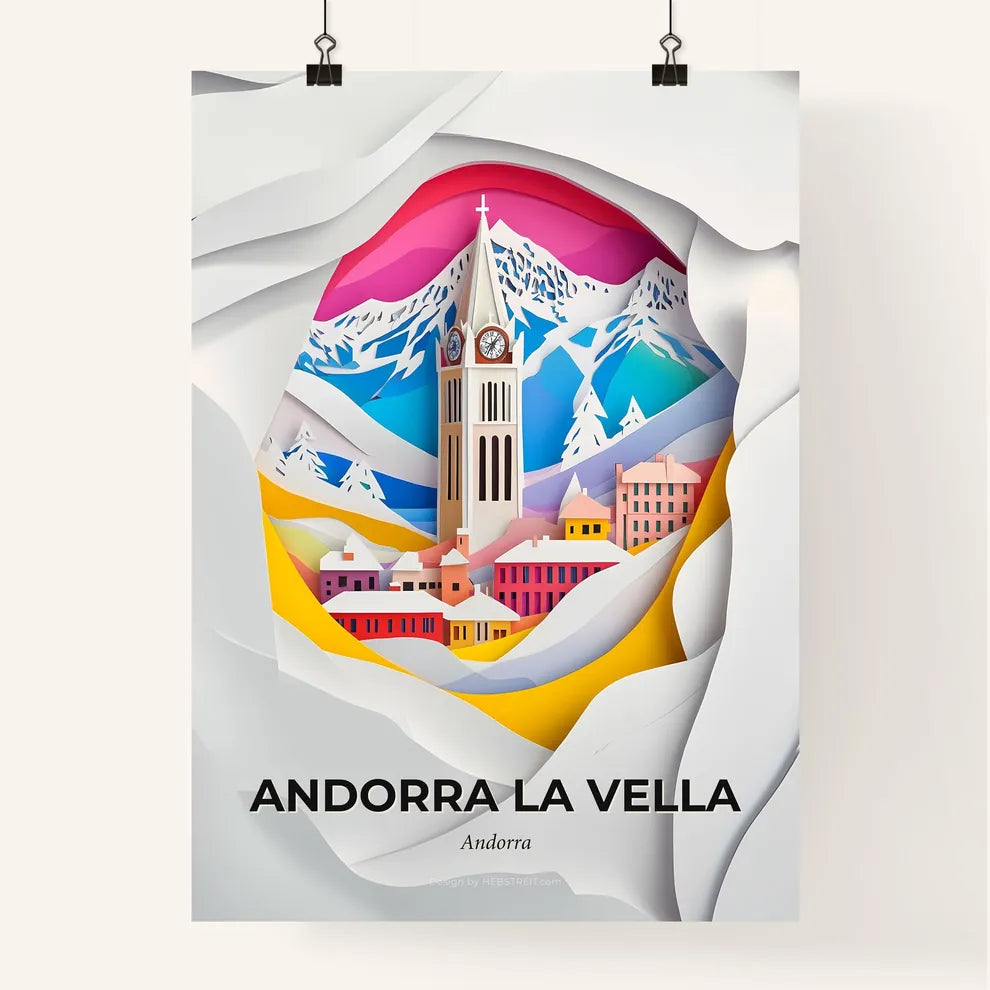 Vivid Andorra la Vella, Andorra, Colorful Poster