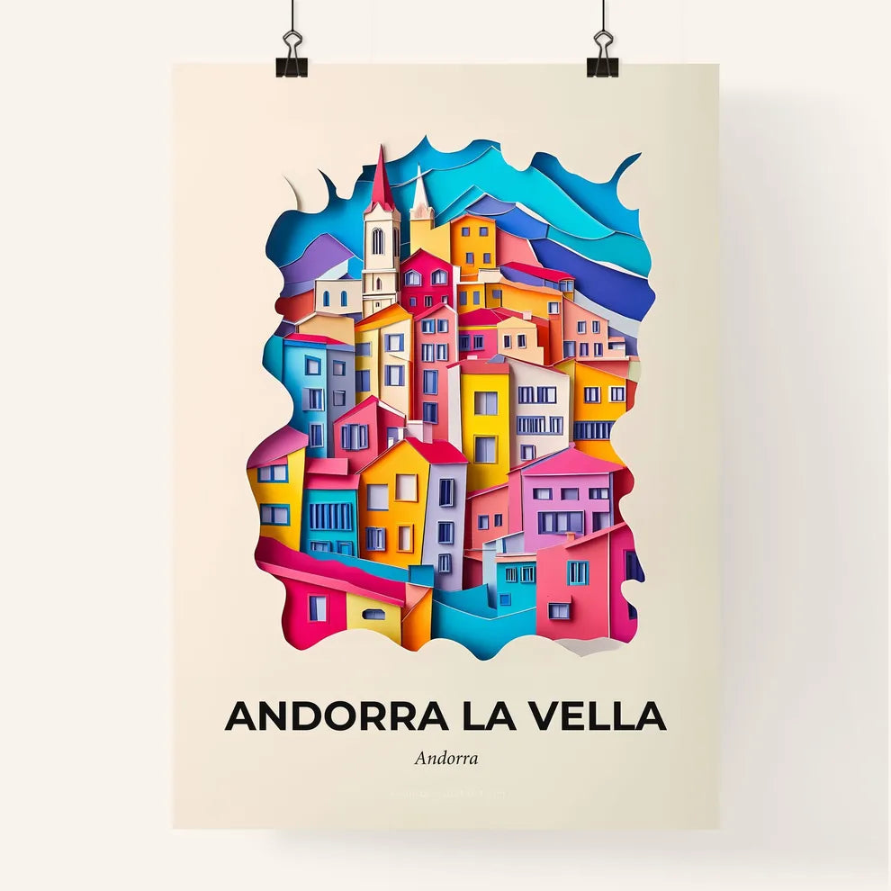 Vivid Andorra la Vella, Andorra, Colorful Poster