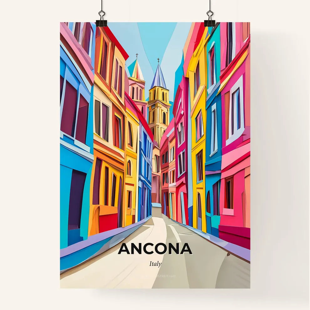 Vivid Ancona, Italy, Colorful Poster