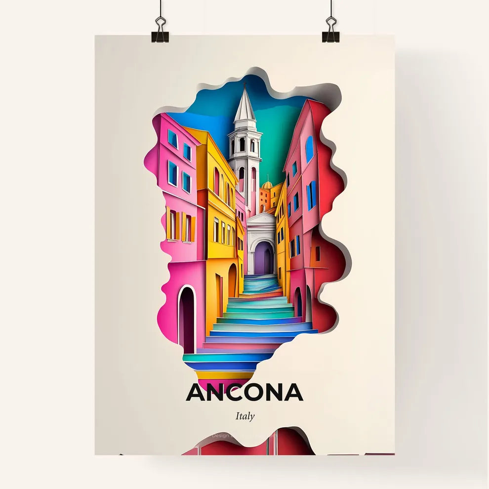 Vivid Ancona, Italy, Colorful Poster