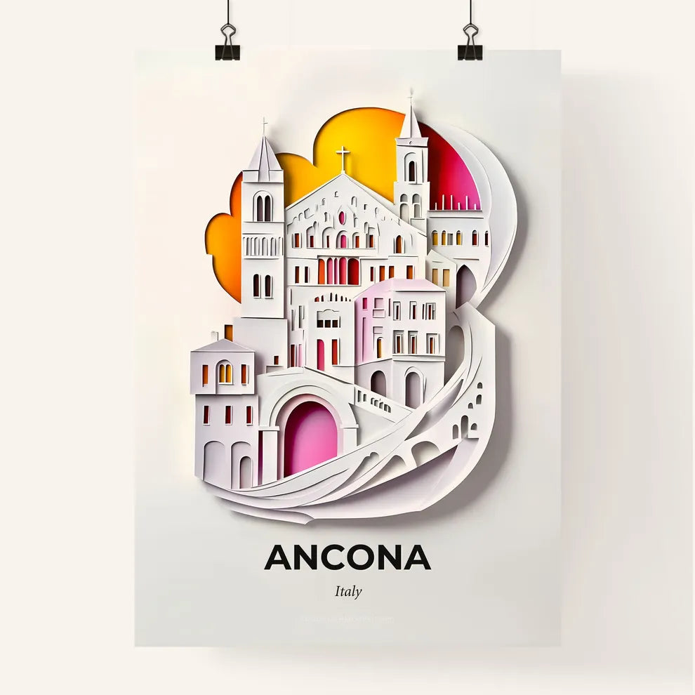 Vivid Ancona, Italy, Colorful Poster