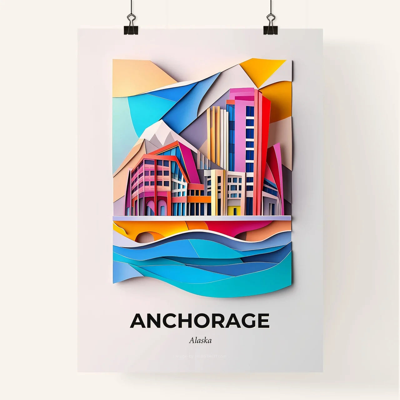 Vivid Anchorage, Alaska, Colorful Poster