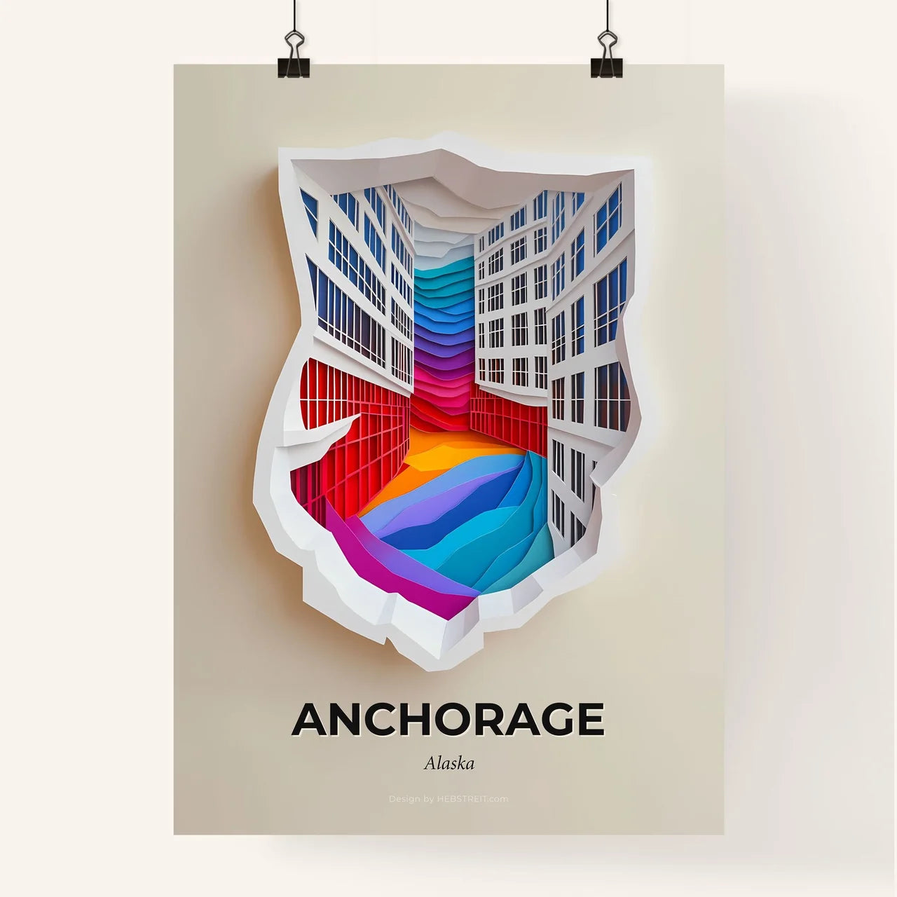 Vivid Anchorage, Alaska, Colorful Poster