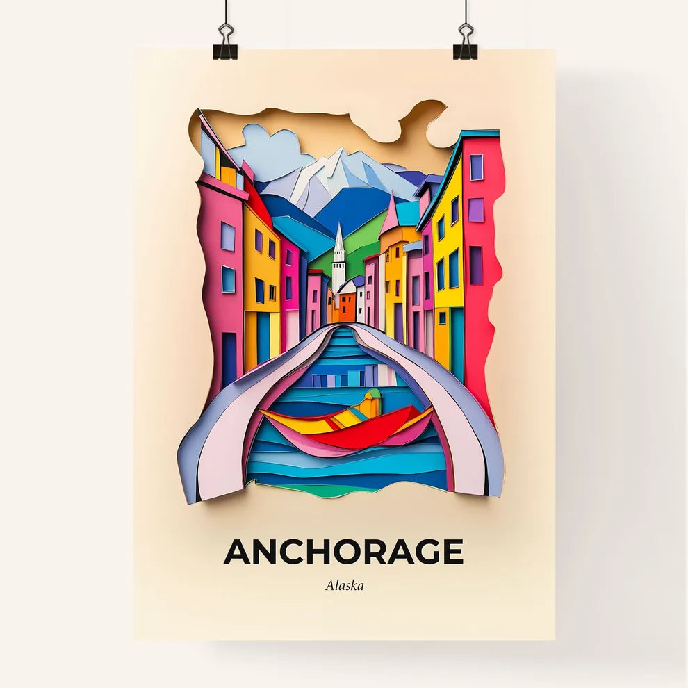 Vivid Anchorage, Alaska, Colorful Poster