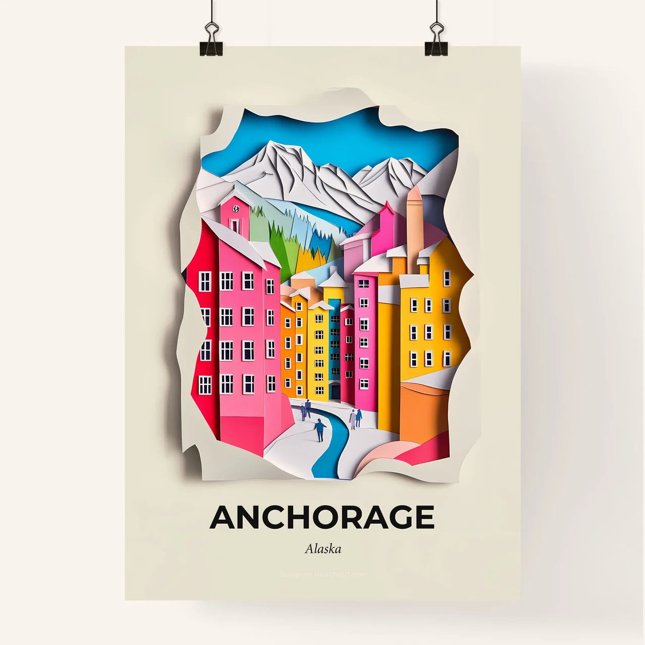 Vivid Anchorage, Alaska, Colorful Poster