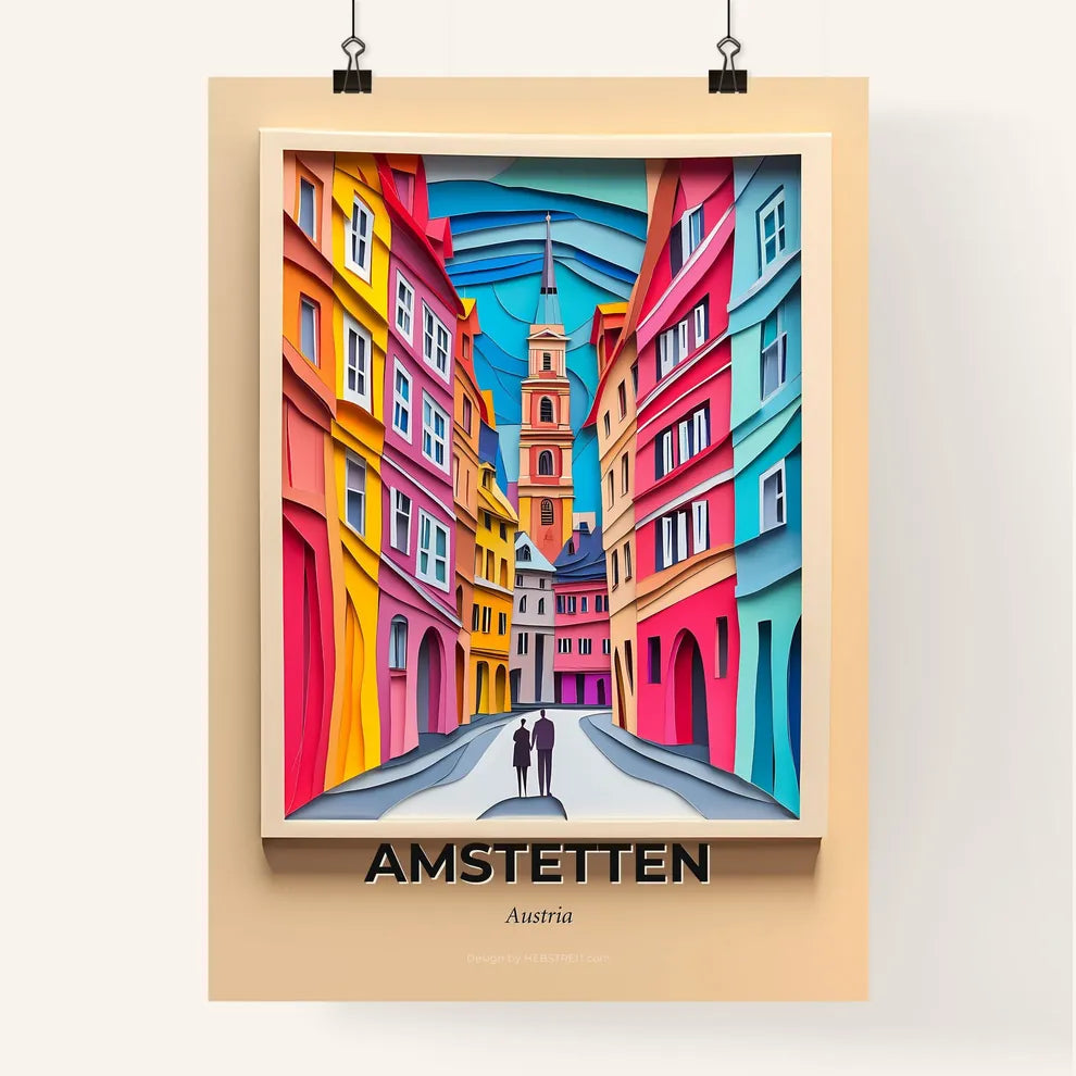 Vivid Amstetten, Austria, Colorful Poster