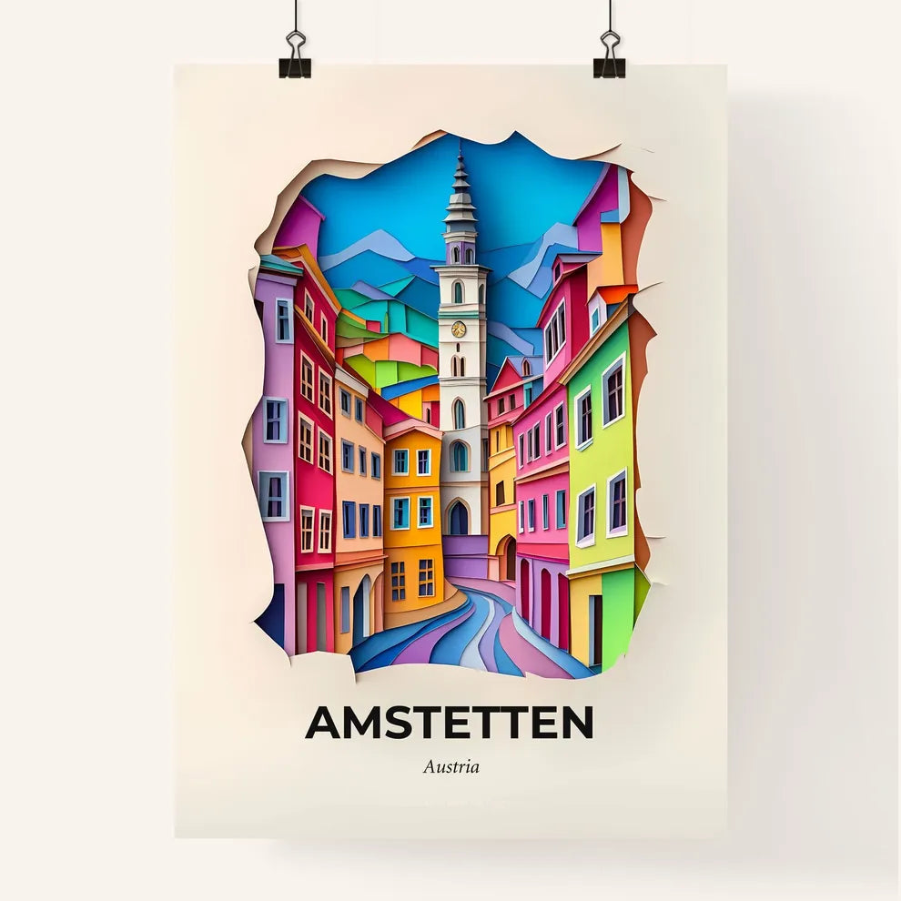 Vivid Amstetten, Austria, Colorful Poster